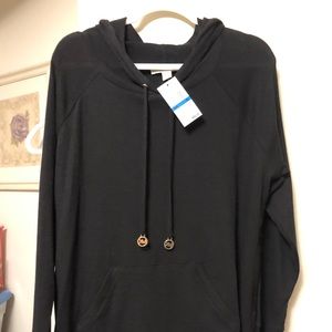 Michael Kors black waffle top with hood